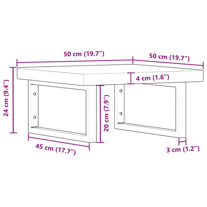 Floating Basin Shelf with Steel and Oak Wood - Bend