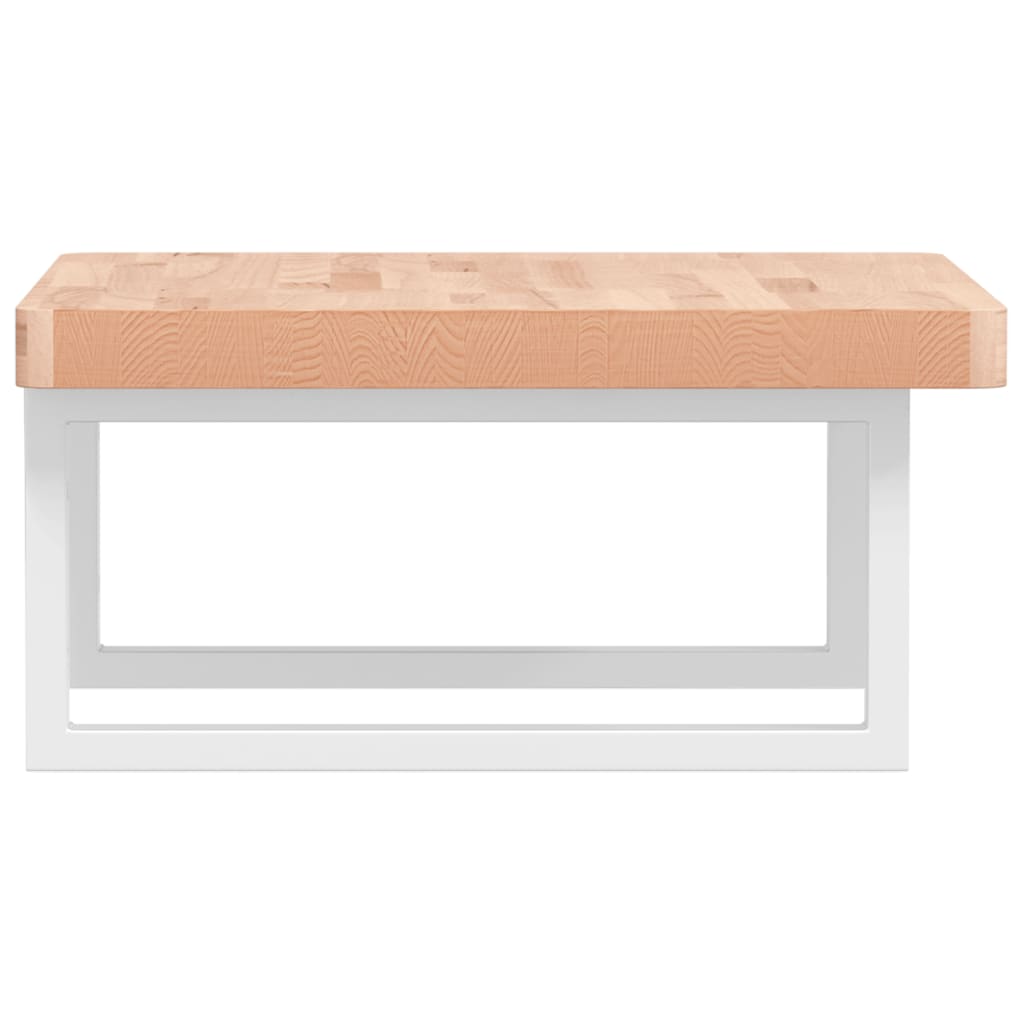 Wall-Mounted Basin Shelf with Beech Wood Top and Steel Supports - Bend