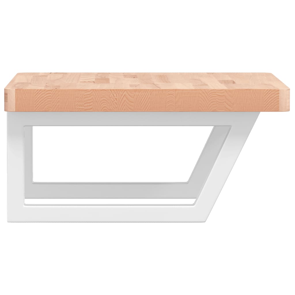 Floating Basin Shelf in Steel and Beech Wood - Bend