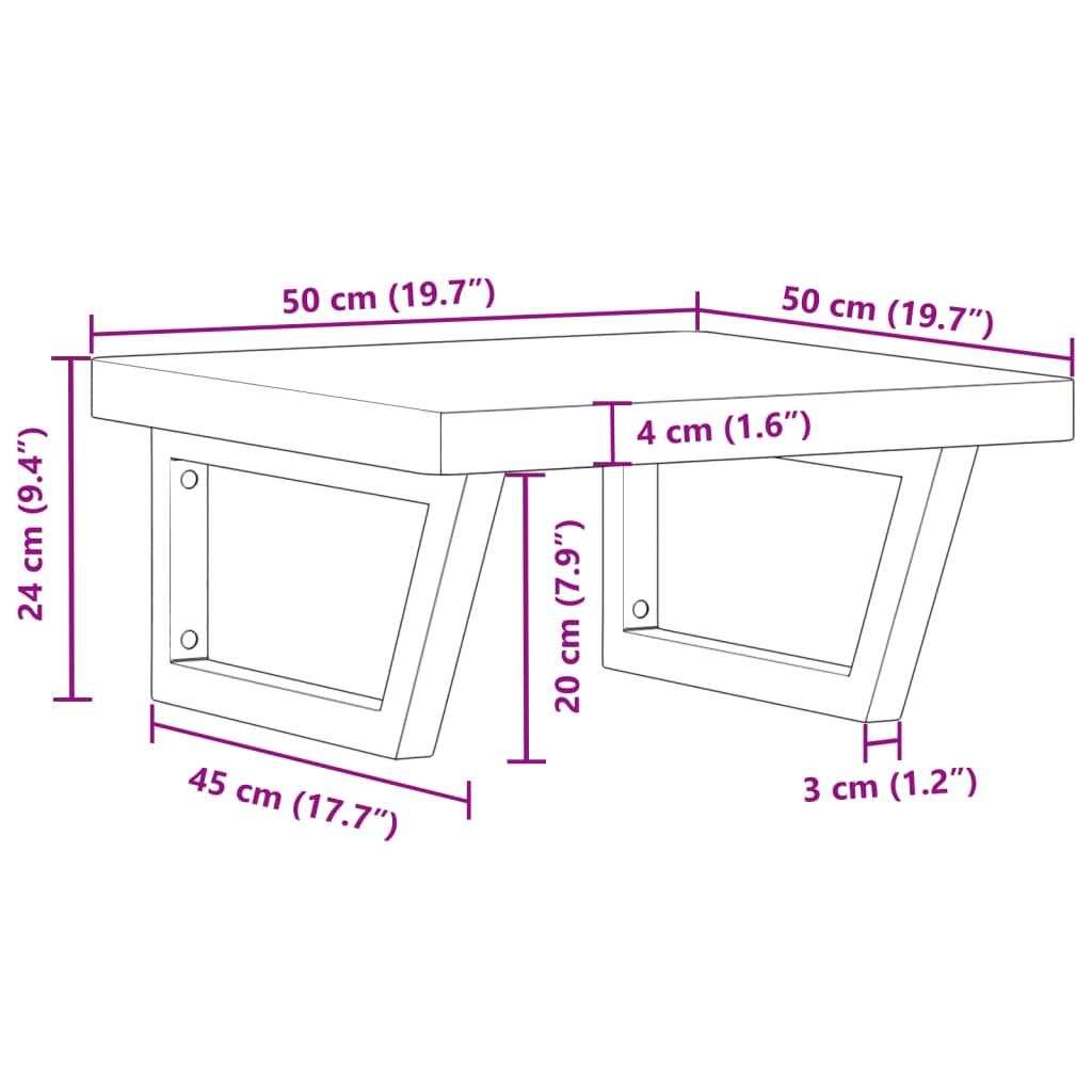 Floating Basin Shelf in Steel and Beech Wood - Bend