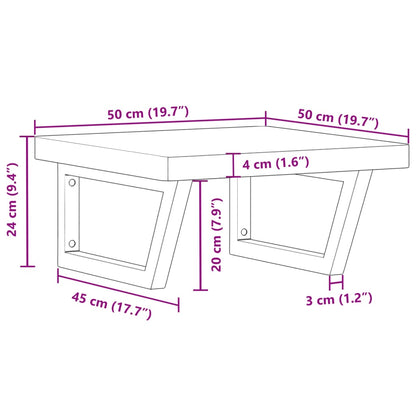 Floating Basin Shelf in Steel and Beech Wood - Bend