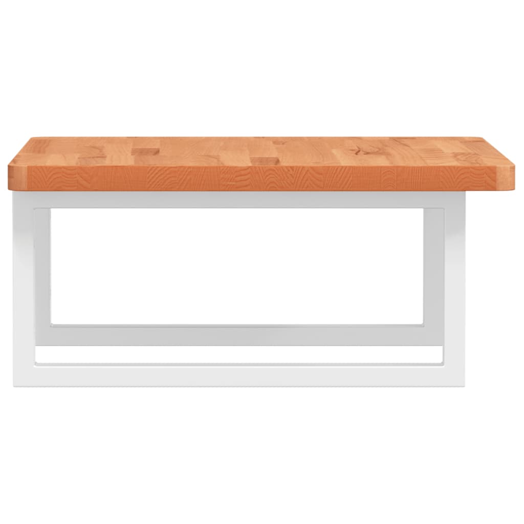 Wall-Mounted Basin Shelf with Beech Wood Top and Steel Supports - Bend