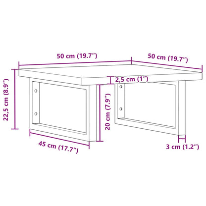 Wall-Mounted Basin Shelf with Beech Wood Top and Steel Supports - Bend