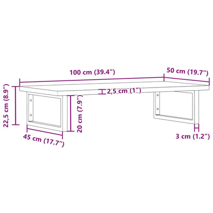 Wall-Mounted Basin Shelf with Beech Wood Top and Steel Supports - Bend