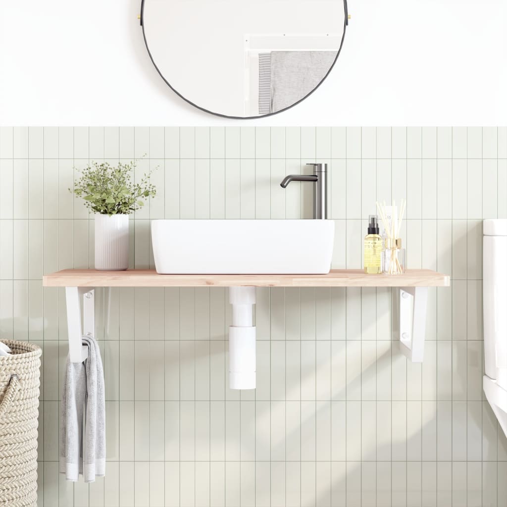 Floating Basin Shelf in Steel and Beech Wood - Bend