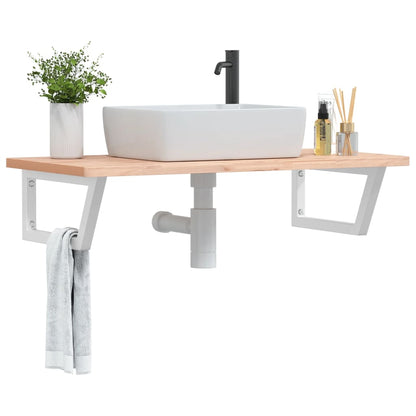 Floating Basin Shelf in Steel and Beech Wood - Bend