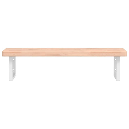 Wall-Mounted Basin Shelf with Beech Wood Top and Steel Supports - Bend