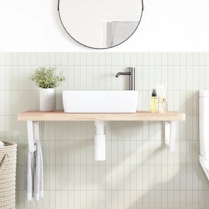 Floating Basin Shelf in Steel and Beech Wood - Bend