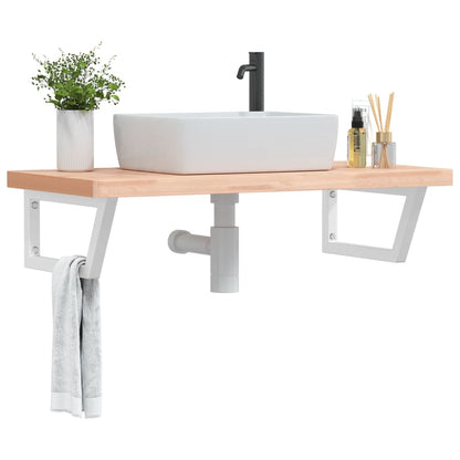 Floating Basin Shelf in Steel and Beech Wood - Bend