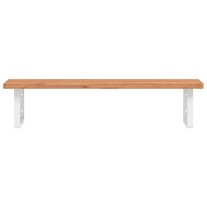 Wall-Mounted Basin Shelf with Steel Frame and Beech Wood Top - Bend