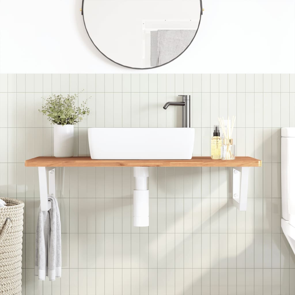 Floating Basin Shelf in Steel and Beech Wood - Bend