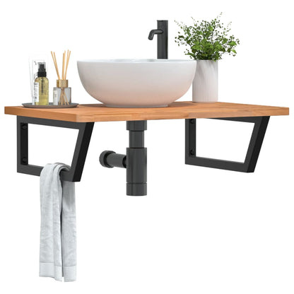 Floating Basin Shelf in Steel and Beech Wood - Bend