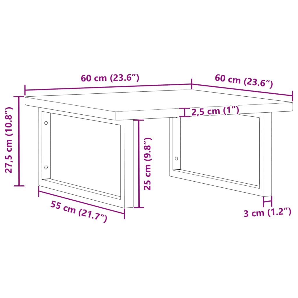 Floating Basin Shelf in Steel and Oak Wood - Bend