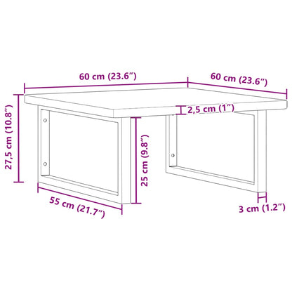 Floating Basin Shelf in Steel and Oak Wood - Bend