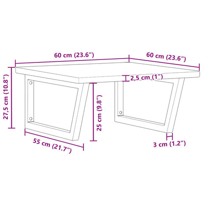 Wall-Mounted Basin Shelf with Solid Oak Top and Steel Brackets - Bend