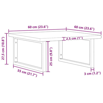 Floating Basin Shelf in Steel and Oak Wood - Bend