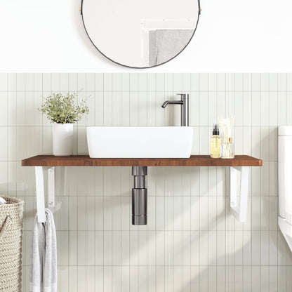 Floating Basin Shelf with Steel and Oak Wood - Bend