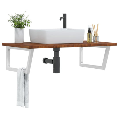 Floating Basin Shelf with Steel and Oak Wood - Bend