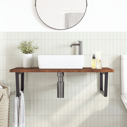 Steel and Oak Floating Basin Shelf - Bend