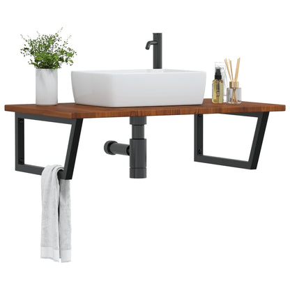 Steel and Oak Floating Basin Shelf - Bend