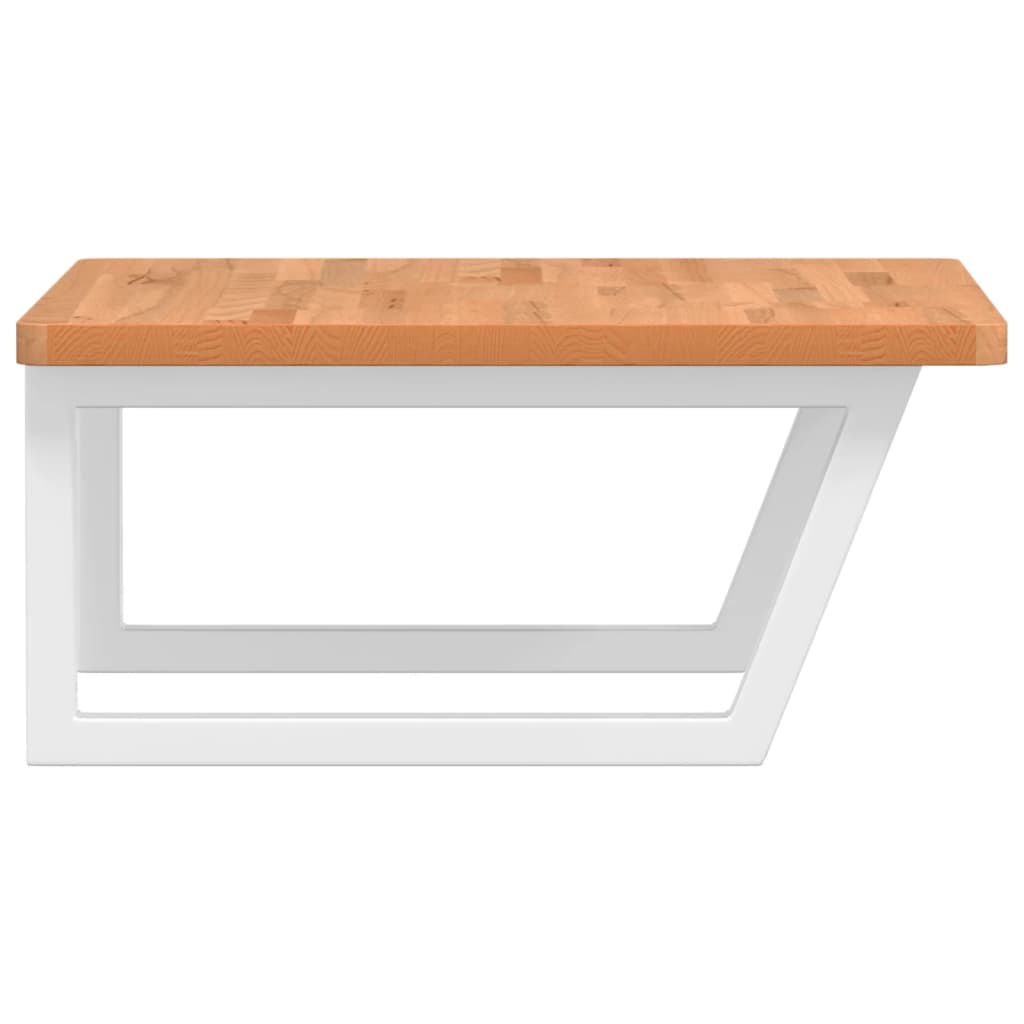 Wall-Mounted Beech Wood Basin Shelf with Steel Bracket - Bend