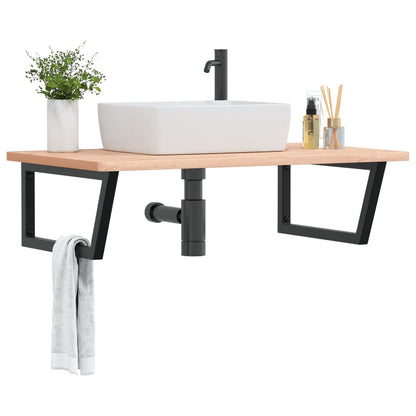 Floating Basin Shelf in Steel and Beech Wood - Bend