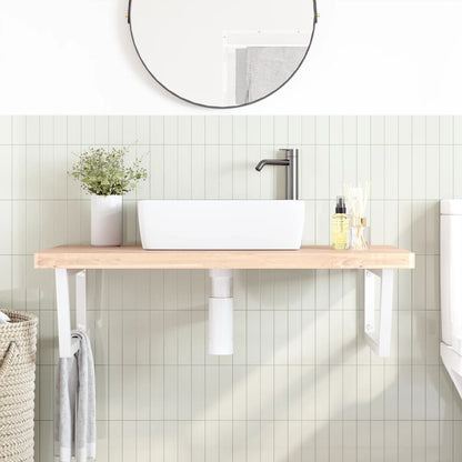 Floating Basin Shelf in Steel and Beech Wood - Bend