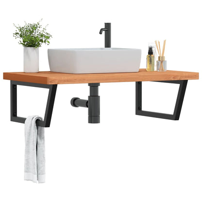 Floating Basin Shelf in Steel and Beech Wood - Bend