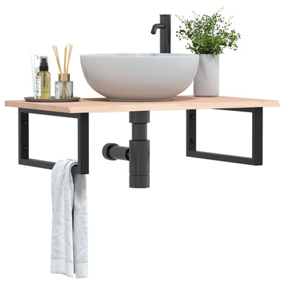 Floating Oak and Steel Basin Shelf - Bend