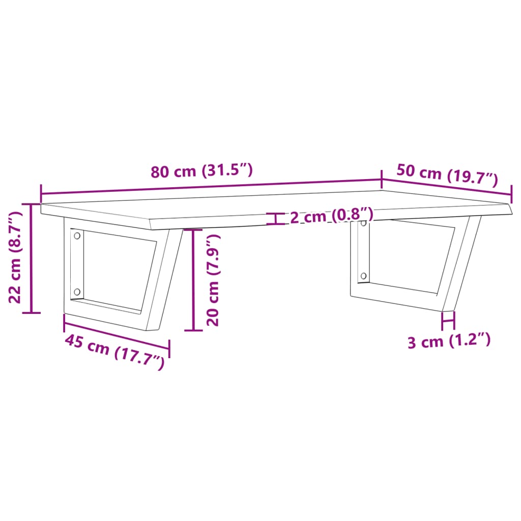 Steel and Oak Floating Basin Shelf - Bend