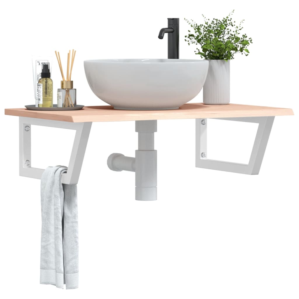 Steel and Oak Floating Basin Shelf - Bend