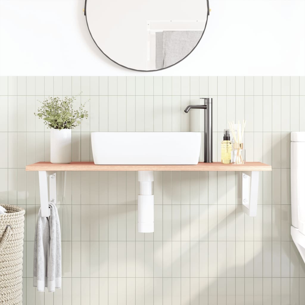 Steel and Oak Floating Basin Shelf - Bend