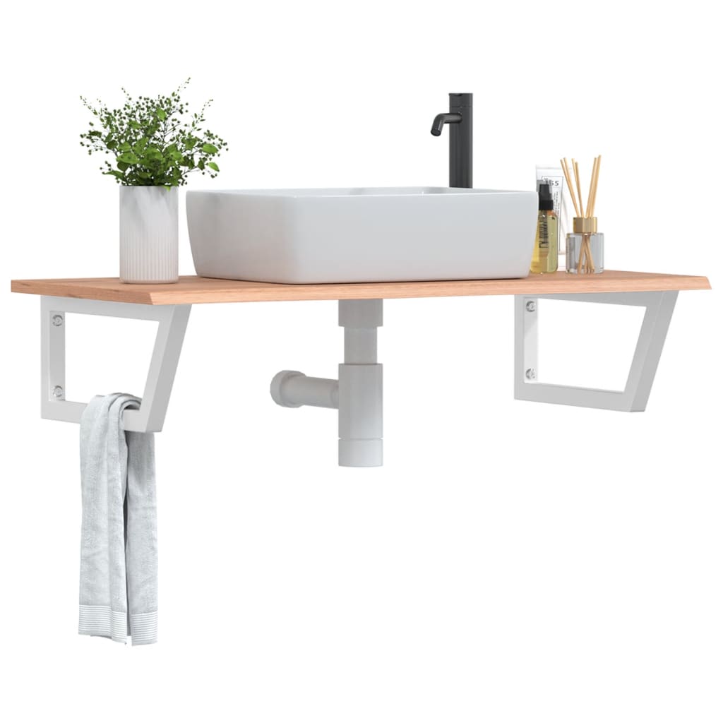 Steel and Oak Floating Basin Shelf - Bend