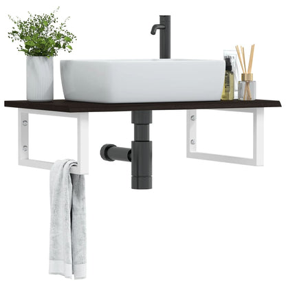 Floating Basin Shelf with Steel and Oak Wood - Bend