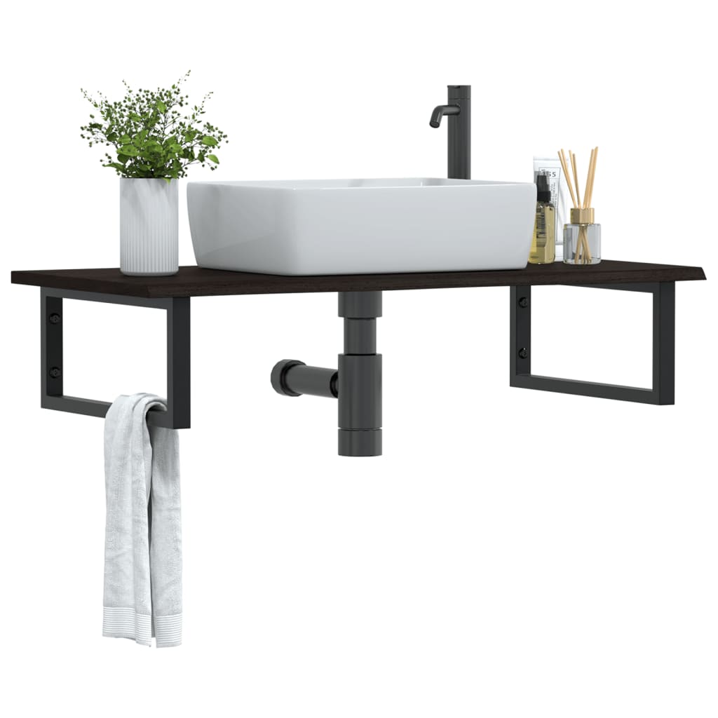 Floating Oak and Steel Basin Shelf - Bend