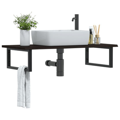 Floating Oak and Steel Basin Shelf - Bend