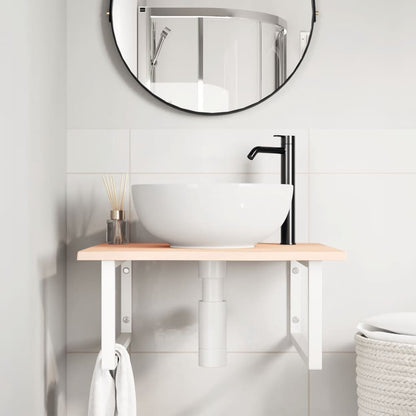 Floating Oak and Steel Basin Shelf - Bend