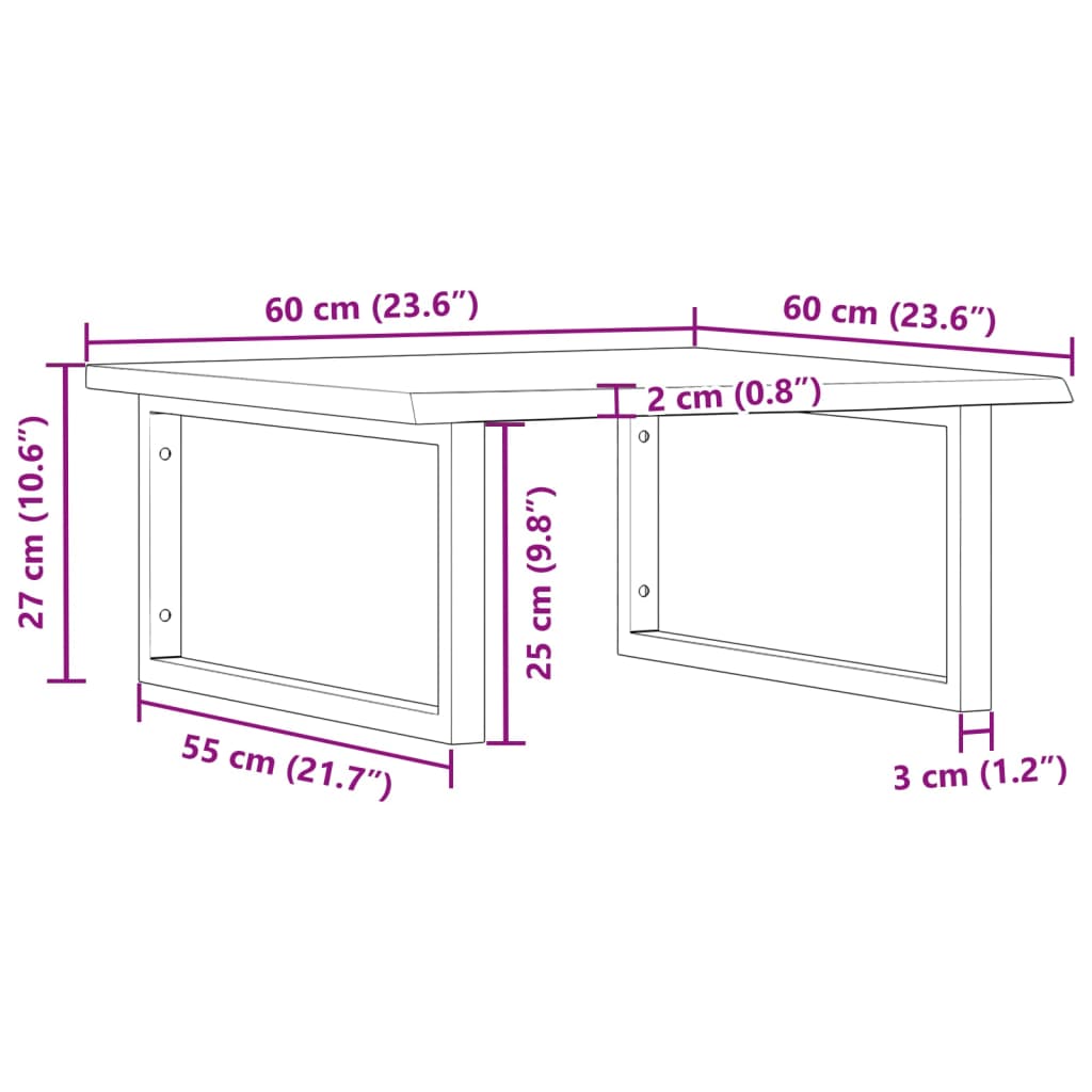 Floating Oak and Steel Basin Shelf - Bend