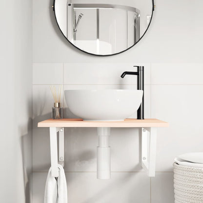 Floating Basin Shelf with Steel and Oak Wood - Bend