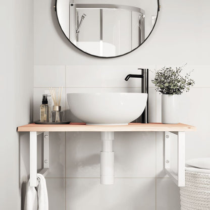 Floating Basin Shelf with Steel and Oak Wood - Bend