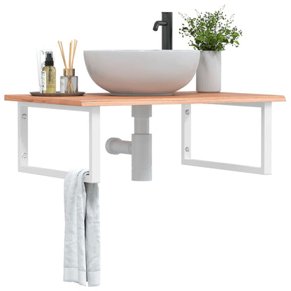 Steel and Oak Wall-Mounted Basin Storage Shelf - Bend