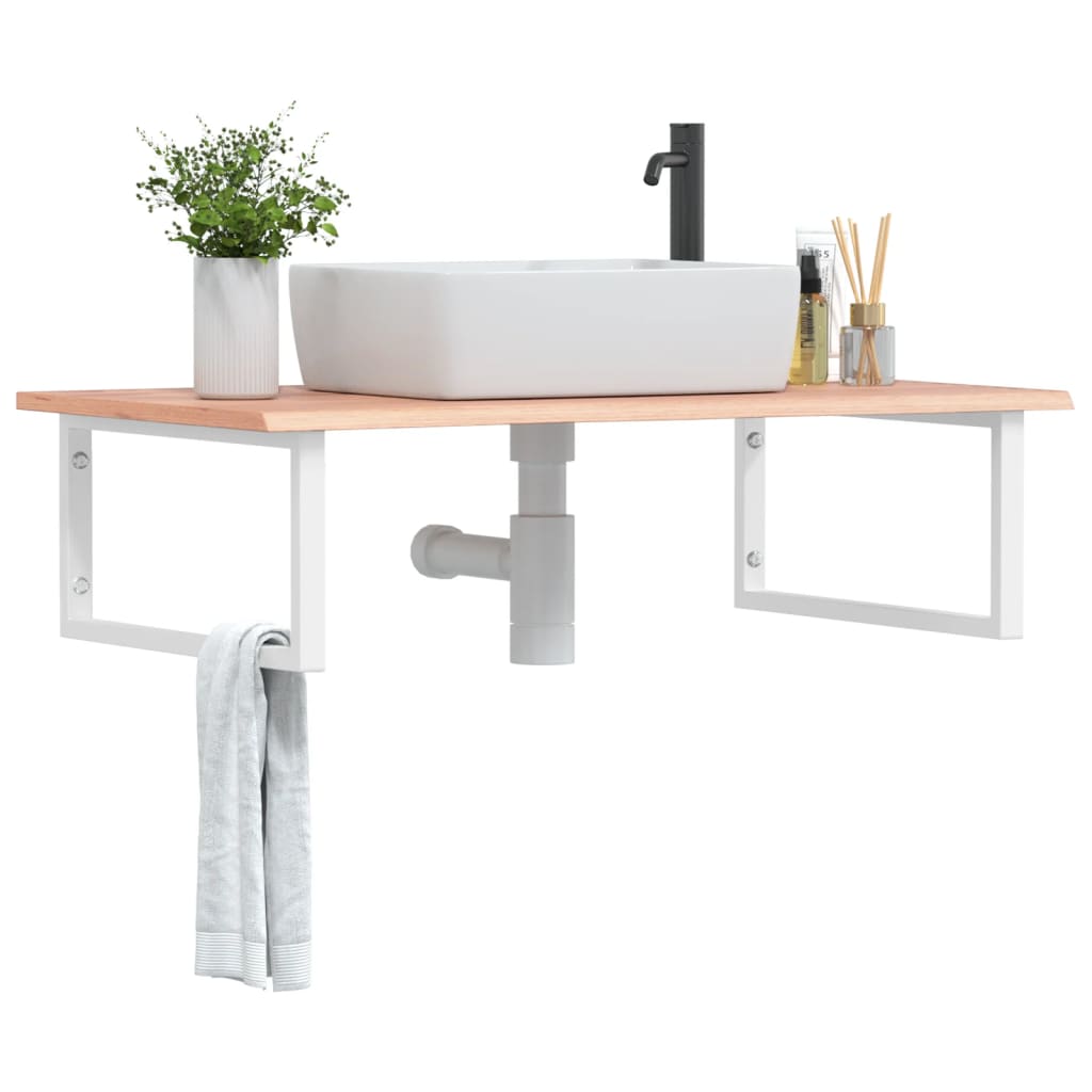 Floating Oak and Steel Basin Shelf - Bend