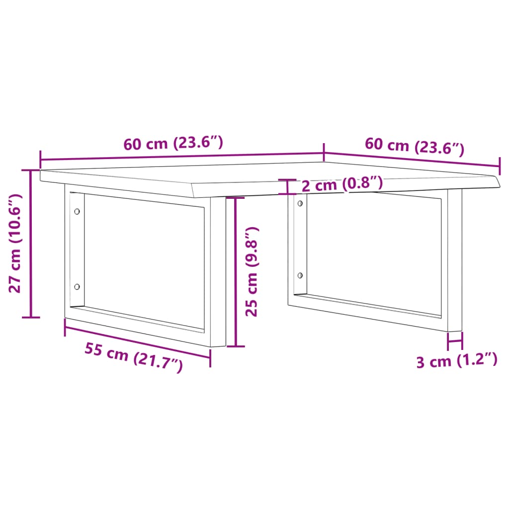 Steel and Oak Wall-Mounted Basin Storage Shelf - Bend