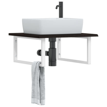 Steel and Oak Wall-Mounted Basin Storage Shelf - Bend