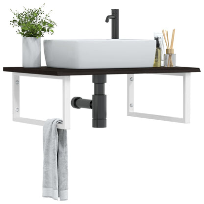 Steel and Oak Wall-Mounted Basin Storage Shelf - Bend