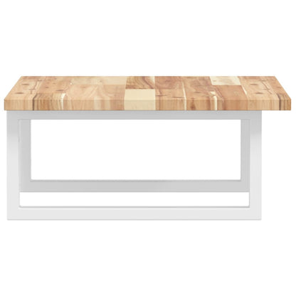 Wall-Mounted Acacia Wood and Steel Basin Shelf with Square Legs - Bend