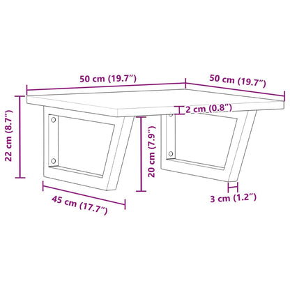 Wall-Mounted Basin Shelf with Acacia Wood Top and Steel Brackets - Bend