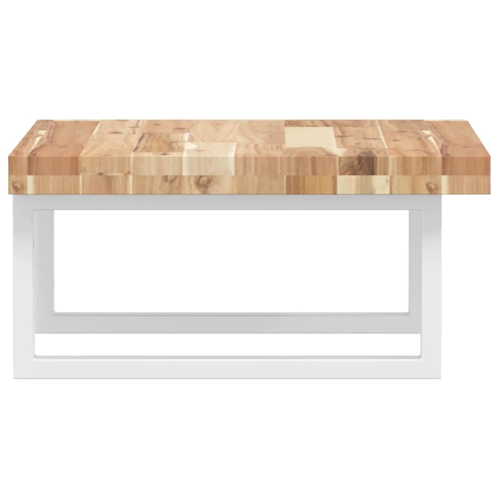 Wall-Mounted Acacia Wood and Steel Basin Shelf with Square Legs - Bend