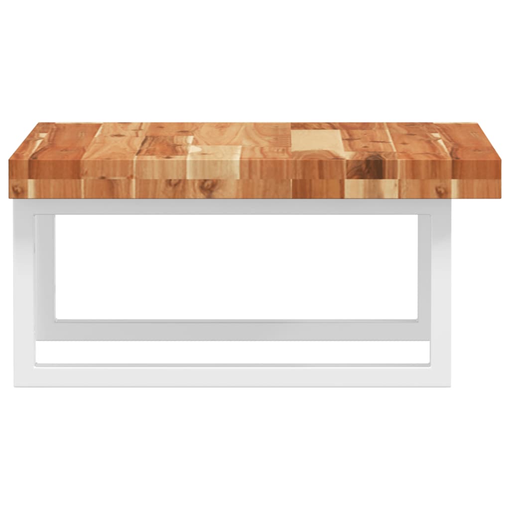 Wall-Mounted Acacia Wood and Steel Basin Shelf with Square Legs - Bend