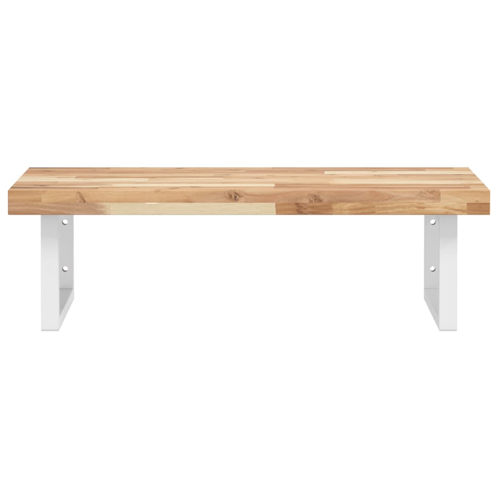 Wall-Mounted Acacia Wood and Steel Basin Shelf with Square Legs - Bend